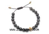 CGB9472 8mm, 10mm coffee wooden jasper & cross hematite adjustable bracelets