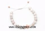 CGB9488 8mm, 10mm white crazy lace agate & cross hematite adjustable bracelets