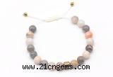 CGB9489 8mm, 10mm bamboo leaf agate & drum hematite adjustable bracelets