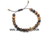 CGB9501 8mm, 10mm yellow tiger eye & cross hematite adjustable bracelets