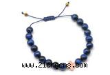 CGB9507 8mm, 10mm blue tiger eye & cross hematite adjustable bracelets