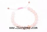 CGB9511 8mm, 10mm rose quartz & cross hematite adjustable bracelets