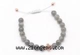 CGB9519 8mm, 10mm labradorite & cross hematite adjustable bracelets