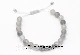 CGB9524 8mm, 10mm cloudy quartz & rondelle hematite adjustable bracelets