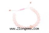 CGB9527 8mm, 10mm matte rose quartz & cross hematite adjustable bracelets