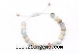 CGB9532 8mm, 10mm matte amazonite & cross hematite adjustable bracelets