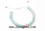 CGB9533 8mm, 10mm matte amazonite & cross hematite adjustable bracelets