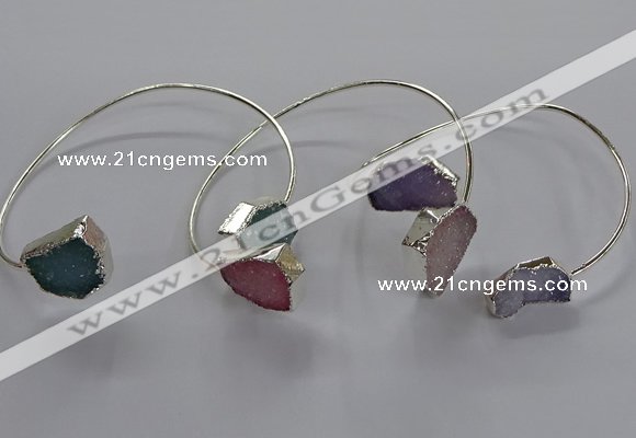 CGB955 13*18mm - 15*20mm freeform druzy agate bangles wholesale