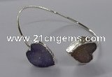 CGB959 15*15mm - 18*18mm heart druzy agate bangles wholesale