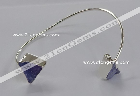 CGB979 10*12mm - 13*15mm triangle druzy agate bangles wholesale