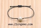 CGB9921 Fashion 12mm white fossil jasper adjustable bracelet jewelry