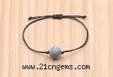CGB9931 Fashion 12mm grey picture jasper adjustable bracelet jewelry