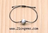 CGB9933 Fashion 12mm black & white jasper adjustable bracelet jewelry