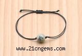 CGB9939 Fashion 12mm greeting pine jasper adjustable bracelet jewelry