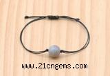 CGB9954 Fashion 12mm grey banded agate adjustable bracelet jewelry