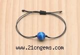 CGB9958 Fashion 12mm blue banded agate adjustable bracelet jewelry