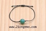 CGB9959 Fashion 12mm green banded agate adjustable bracelet jewelry