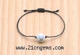 CGB9975 Fashion 12mm white howlite adjustable bracelet jewelry