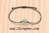 CGB9998 Fashion 12mm green fluorite adjustable bracelet jewelry