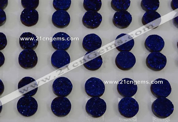 CGC103 12mm flat round druzy quartz cabochons wholesale