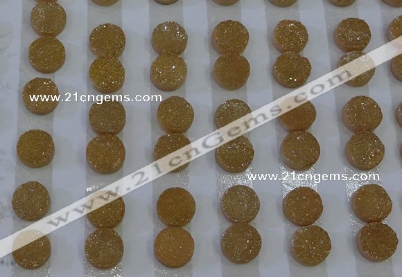 CGC104 12mm flat round druzy quartz cabochons wholesale