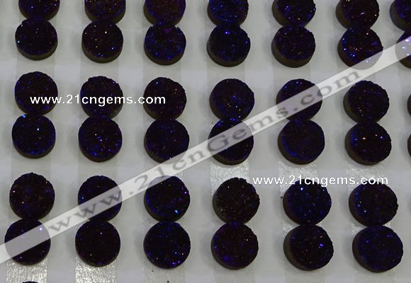 CGC106 12mm flat round druzy quartz cabochons wholesale