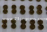 CGC109 12mm flat round druzy quartz cabochons wholesale