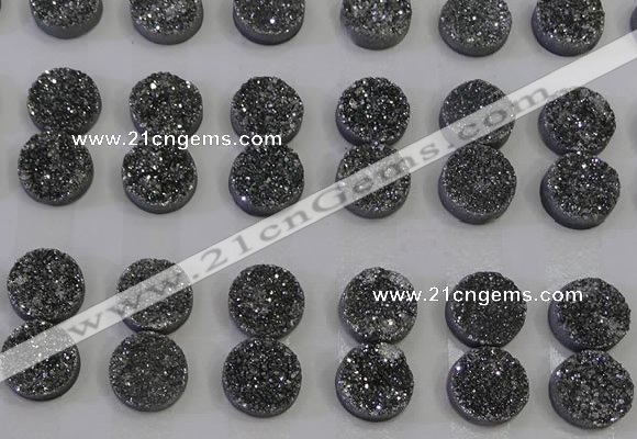 CGC113 14mm flat round druzy quartz cabochons wholesale