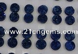 CGC114 14mm flat round druzy quartz cabochons wholesale