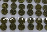 CGC121 16mm flat round druzy quartz cabochons wholesale