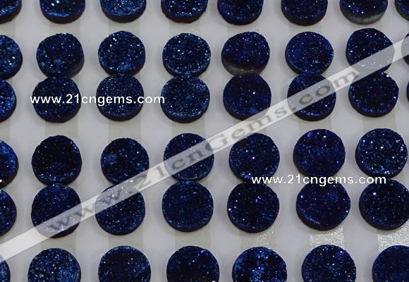 CGC124 16mm flat round druzy quartz cabochons wholesale