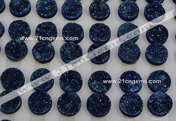 CGC126 16mm flat round druzy quartz cabochons wholesale