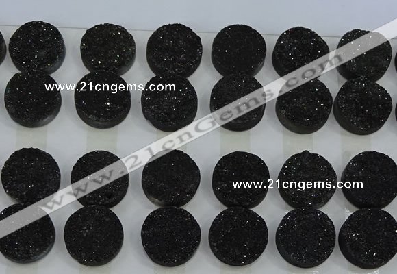 CGC135 18mm flat round druzy quartz cabochons wholesale