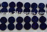 CGC142 20mm flat round druzy quartz cabochons wholesale