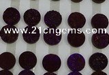 CGC145 20mm flat round druzy quartz cabochons wholesale