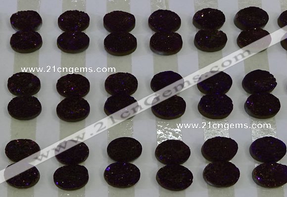 CGC155 8*10mm oval druzy quartz cabochons wholesale