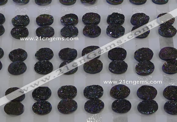 CGC163 10*14mm oval druzy quartz cabochons wholesale