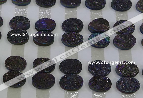 CGC186 13*18mm oval druzy quartz cabochons wholesale