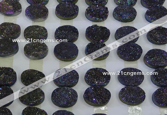 CGC192 15*20mm oval druzy quartz cabochons wholesale