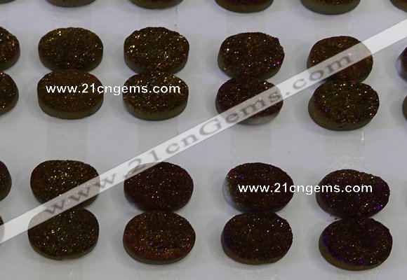CGC194 15*20mm oval druzy quartz cabochons wholesale