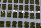 CGC202 10*14mm rectangle druzy quartz cabochons wholesale