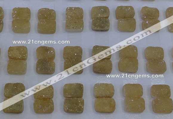 CGC203 10*14mm rectangle druzy quartz cabochons wholesale