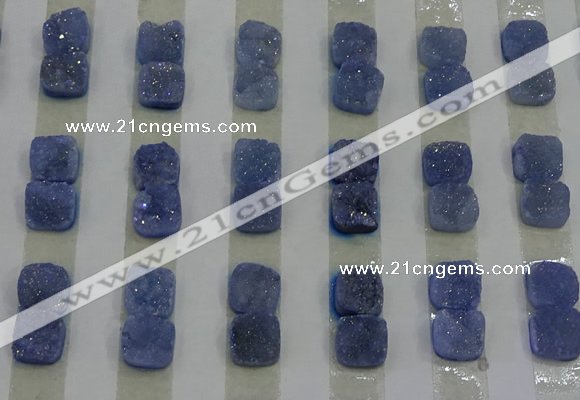 CGC211 10*10mm square druzy quartz cabochons wholesale