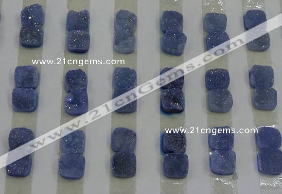 CGC211 10*10mm square druzy quartz cabochons wholesale