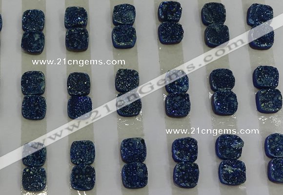 CGC213 10*10mm square druzy quartz cabochons wholesale