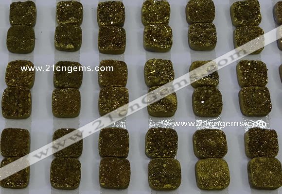 CGC217 10*10mm square druzy quartz cabochons wholesale