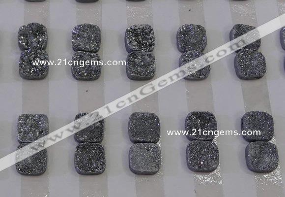 CGC221 12*12mm square druzy quartz cabochons wholesale