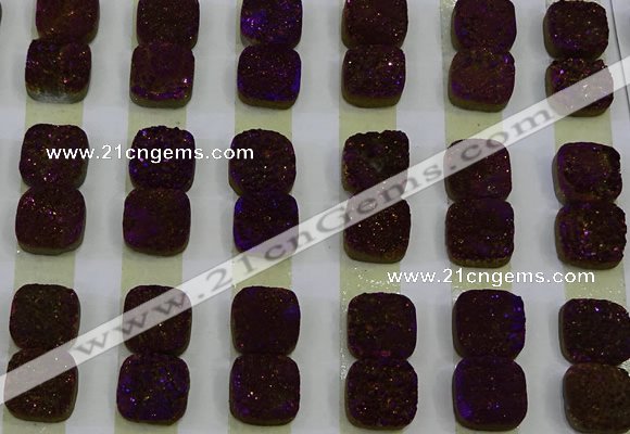 CGC222 12*12mm square druzy quartz cabochons wholesale