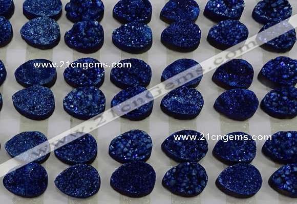 CGC240 12*16mm flat teardrop druzy quartz cabochons wholesale