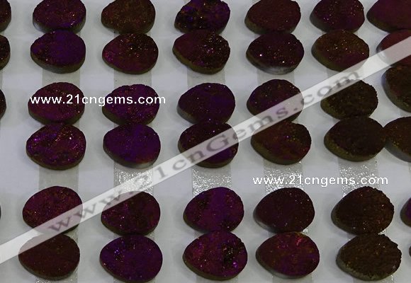 CGC242 12*16mm flat teardrop druzy quartz cabochons wholesale